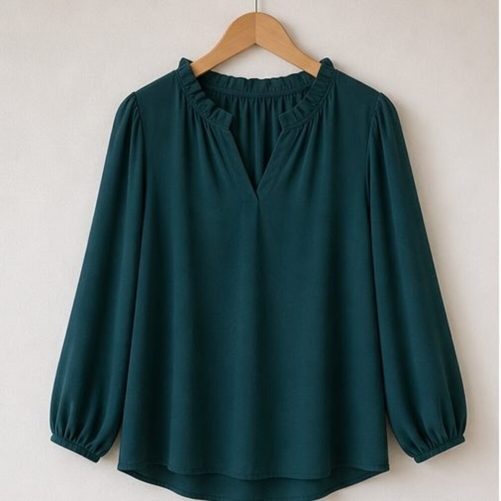 Teal Wrap Blouse